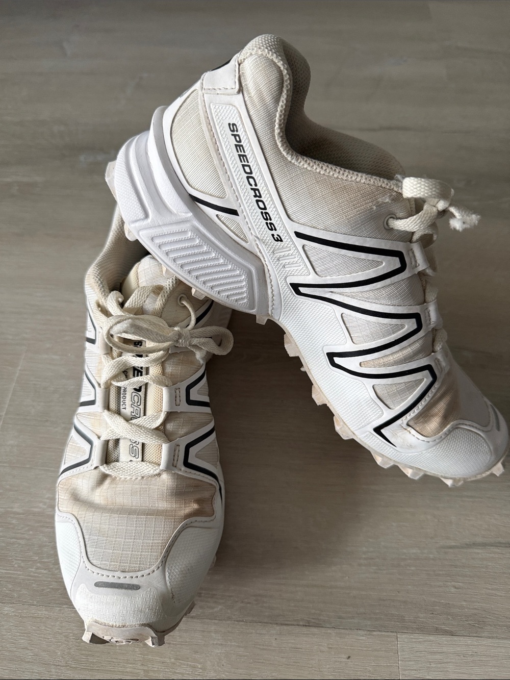 Salomon Speedcross 3 Trail Shoes in White with Black Accents women's size 9 - Picture 2 of 8